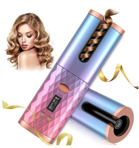 Rechargeable Automatic Hair Curler Women Portable Hair Curling Iron LCD Display Ceramic Curly Rotating Curling Wave Styer